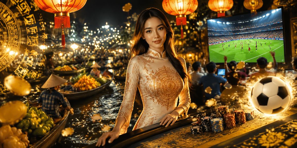 Người hâm mộ bóng đá xem trận đấu và đặt cược tại chợ đêm Mekong